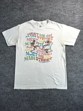 Disney Mickey & Minnie Meet Me On Main Street ShirtMedium Wht Walt Disney World